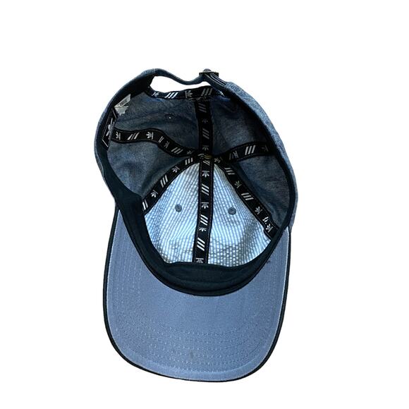 adidas Washed Denim Dad Hat Black Trefoil Logo Unisex Adjustable - Picture 2 of 4